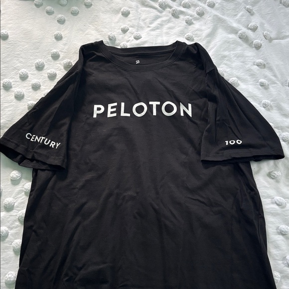 Peloton Black Century Tee with White Text - Picture 1 of 3